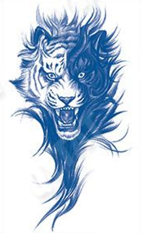 Tattoo Jagua - Tête de tigre noir et blanc - Furtivité naturelle sensualité et prédation