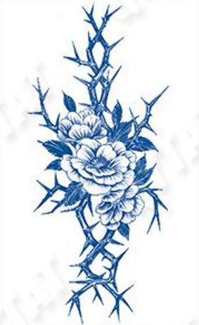 Tatouage au jagua de rose épineuse - Amour et souffrance gothique résilience