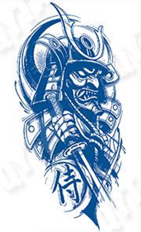 Tatouages au jagua de gardien samouraï - Honneur féroce et intégrité