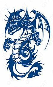 Tatouage au jagua de Dragon ailé 16cm