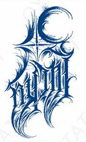 Tatouage au jagua écriture indéchiffrable style tribal - Force sombre et identité