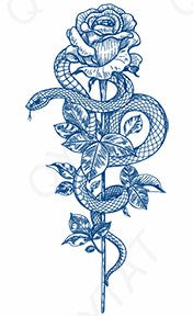 Tatouage au jagua de serpent et fleurs - Régénération ambivalence et furtivité