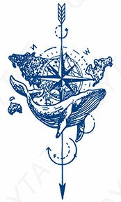 Tatouages au jagua de baleine océanique - Liberté nature et sagesse