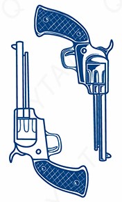 Tatouage au jagua Revolver Pistolet et Colt - Pouvoir détermination et rébellion