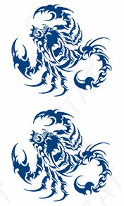 Tatouages au jagua 2 scorpions - Courage résistance et sensualité