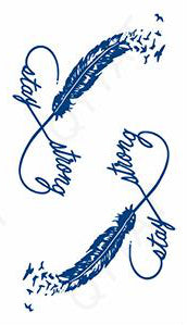 2 tattoos au jagua de plumes et symbole de l'infini
