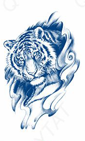 Tatouages au Jagua de tête de Tigre - Force puissance furtive et sensualité