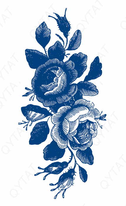 Tattoo au Jagua de roses noires - Passion sophistiquée et épineuse