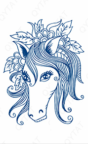 Tatouage jagua tête de cheval - Liberté et noblesse