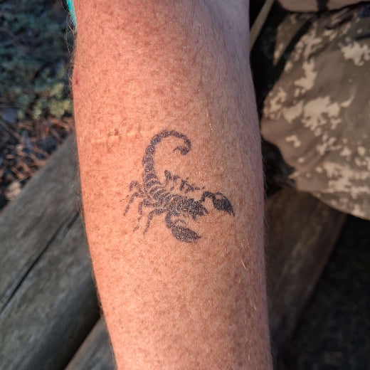 tatouage temporaire de scorpion durée 10 jours dimension 5 cm cinema-tattoo.com
