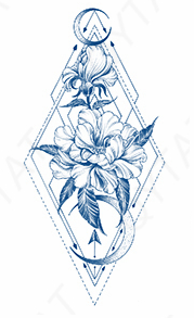 Tatouage au jagua rose avec losanges