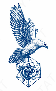 Tatouage au jagua colombe avec une rose