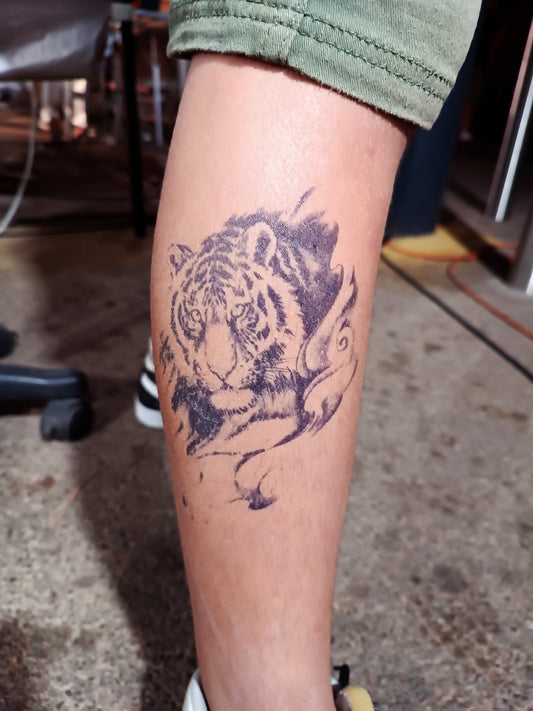 Tatouages au Jagua de tête de Tigre - Force puissance furtive et sensualité