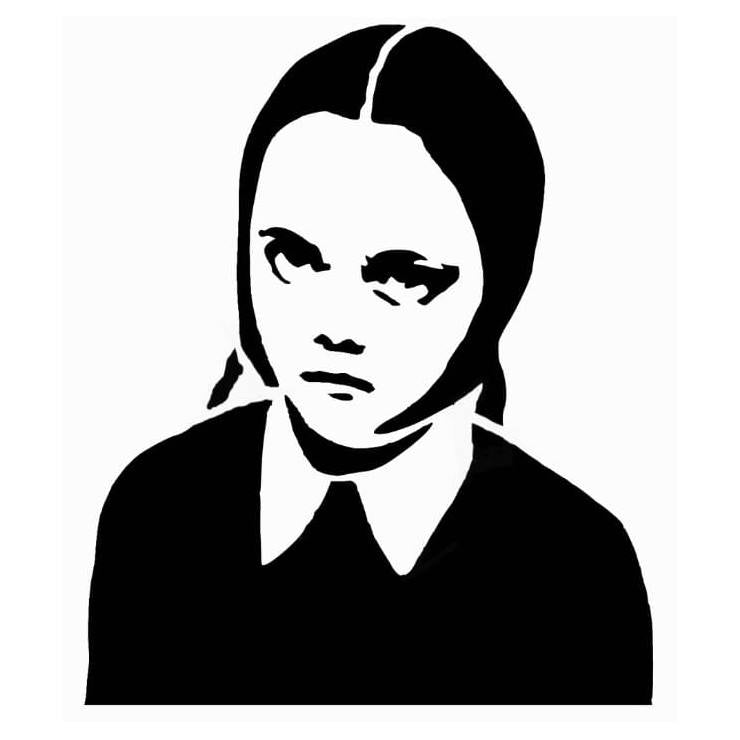 Pochoir Mercredi A. pour tattoo taille moyenne