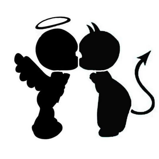 Pochoir Ange démon taille 4,5cm