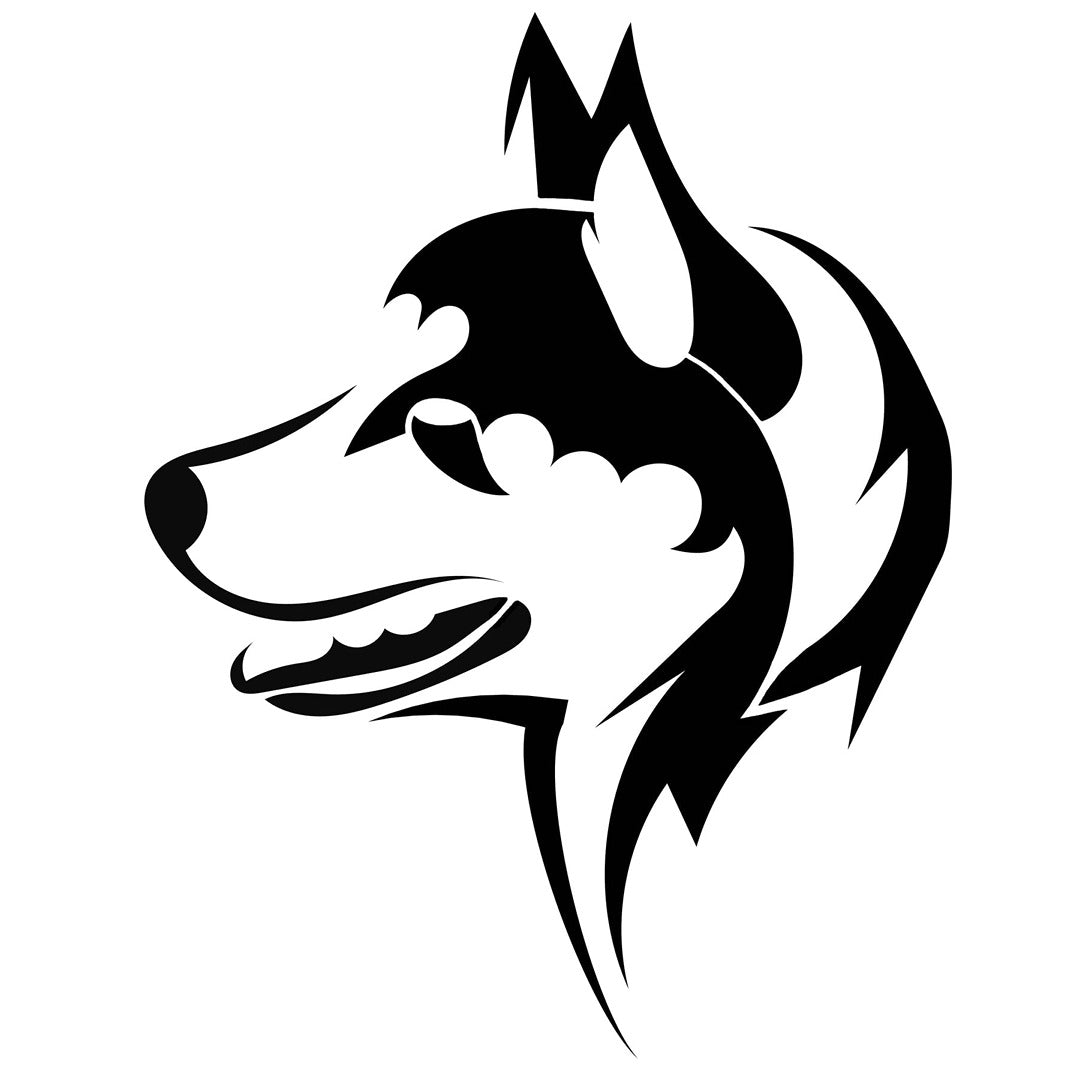 Pochoir Tête de husky tattoo taille moyenne