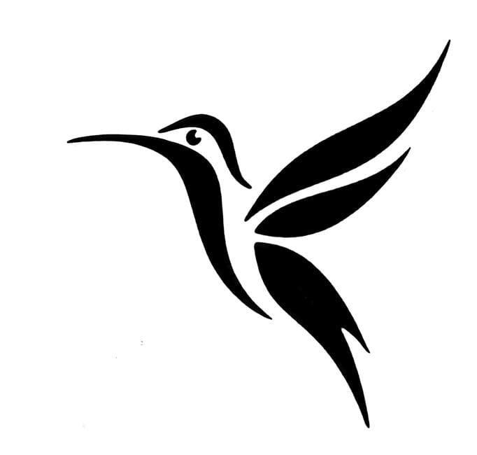 Pochoir oiseau mouche pour tattoo