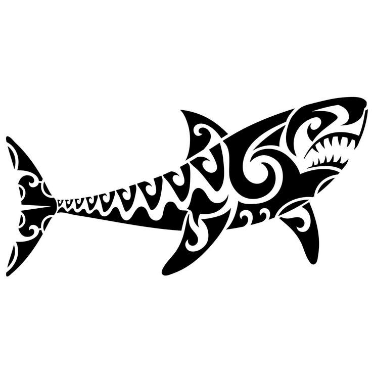 Pochoir requin Maori - Modèle taille moyenne