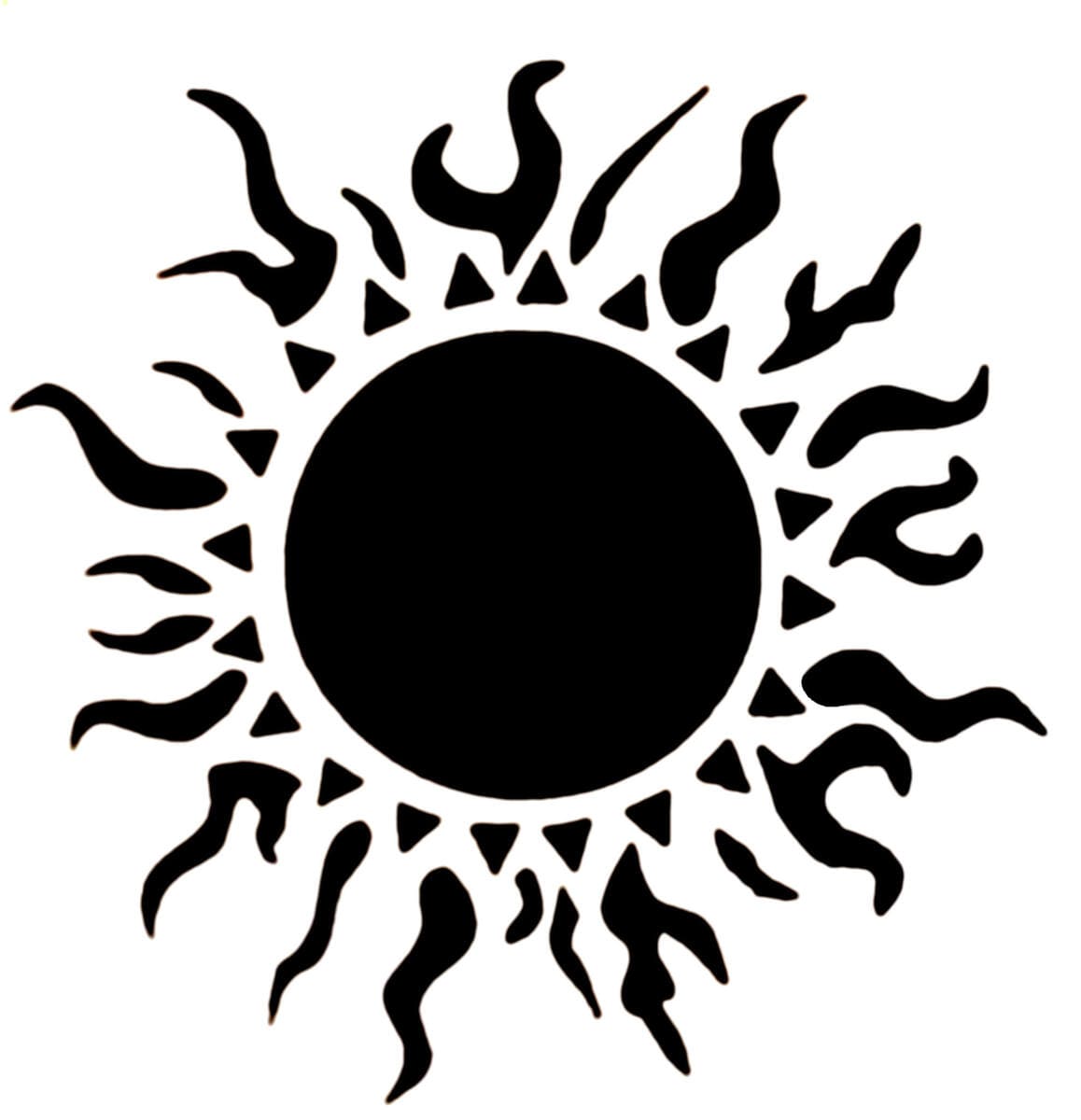 Pochoir Soleil noir - taille moyenne