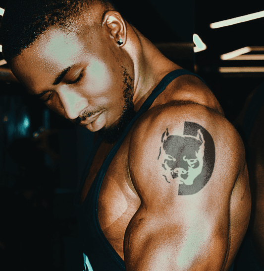 Pochoir pitbull pour tattoo taille moyenne