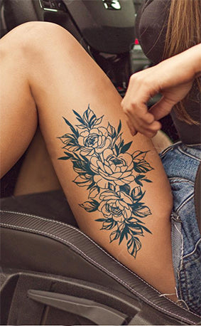 Tattoo au jagua de bouquet de fleurs - Élégance féminité et renouveau