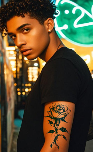 Tattoo au Jagua 2 roses - Passion sophistiquée élégance