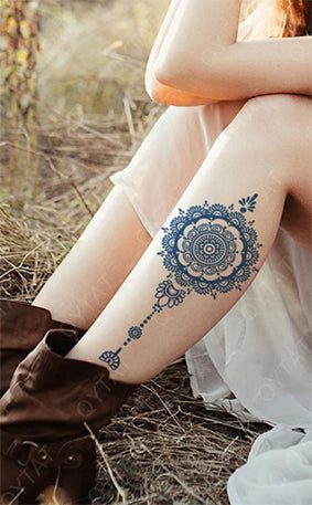 Tatouage au jagua – Mandala floral hindou - Harmonie Inspiration et universalité