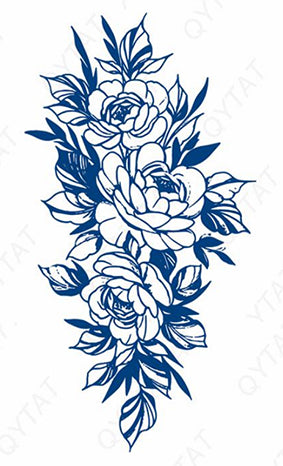 Tattoo au jagua de bouquet de fleurs - Élégance féminité et renouveau