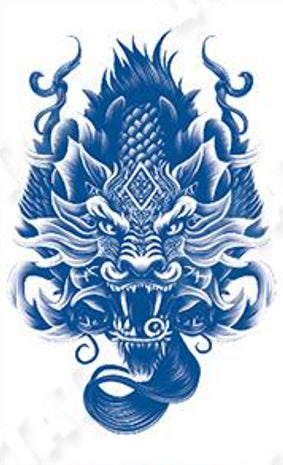 Jagua Tattoo face de Qilin de la mythologie chinoise - Harmonie sagesse et présage