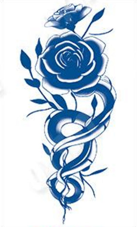 Tattoo au Jagua de roses épanouies non épineuses - Passion sophistiquée délicatesse