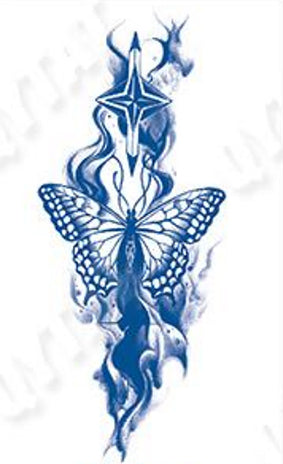 Tatouage au jagua de papillon céleste  - Sensibilité impermanence et espoir
