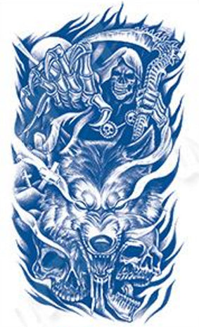 Tatouage au jagua Loup-Garou et mort vivant - Obscurantisme et inéluctabilité