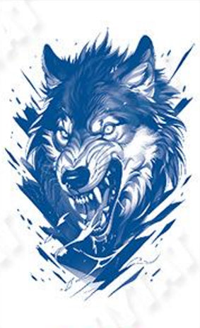 Tatouage au jagua tête de loup agressif - Instinct sauvage Famille survie et Adaptabilité