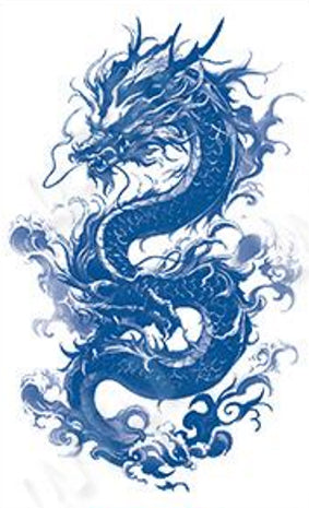 Tatouage au jagua de dragon japonais - Puissance sagesse et prospérité