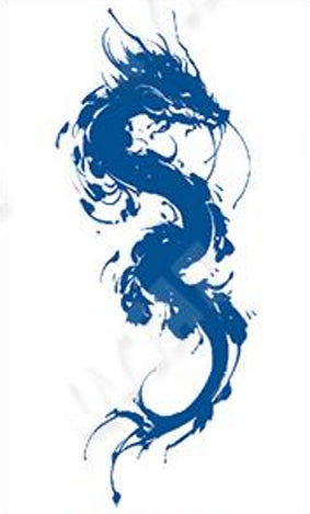 Tatouage au jagua de dragon japonais 2 - Puissance sagesse et prospérité