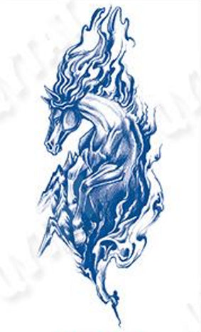Tatouage cheval flamboyant - Puissance céleste incorruptible création et renouveau