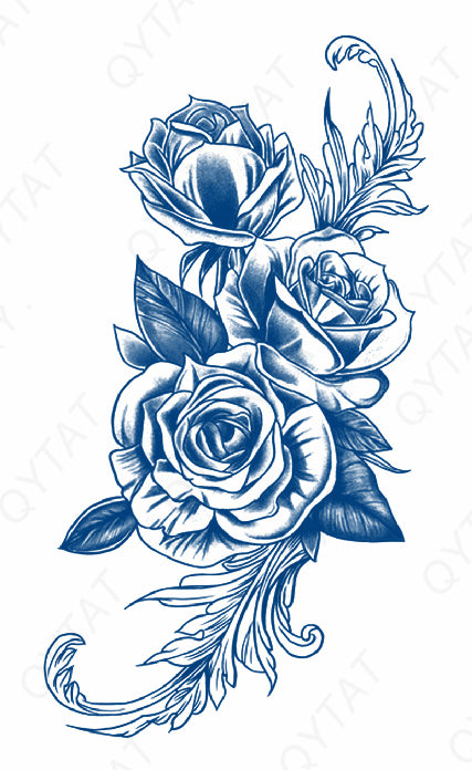 Tattoo au Jagua Bouquets de roses - Passion sophistiquée et épineuse