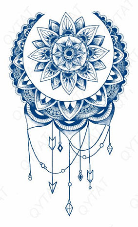 Tatouage au jagua – Mandala floral en collier - Harmonie et sacralité