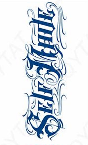 Tatouage au jagua écriture "Self Made" style tribal - Force identité et esthétique