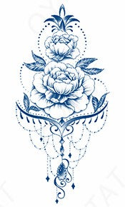 Tattoo au jagua de fleurs en cascade - Élégance et féminité