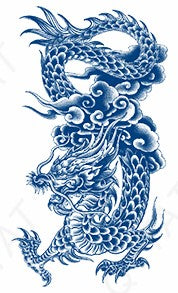 Tatouage au jagua de dragon chinois - Puissance mythique et sagesse