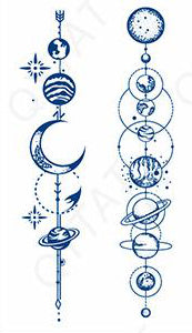 Plaquette de 2 tattoos au jagua bracelets de planetes et de lunes