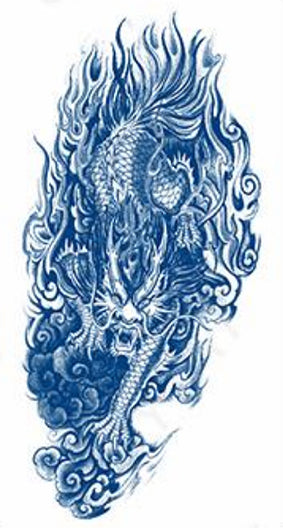Tattoo jagua de Qilin chinois XL- Animal mythologique - Harmonie sagesse et présage