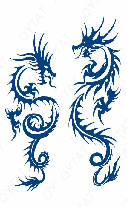 Tatouage au jagua de dragon - Puissance mythique et sagesse