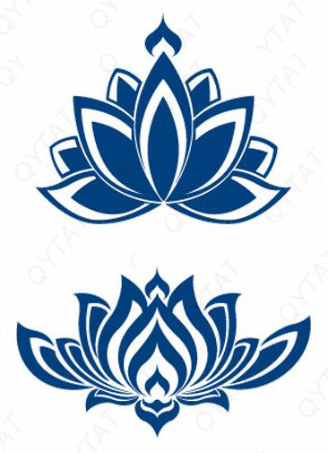 Plaquette de tatouage au jagua de fleurs de lotus taille moyenne