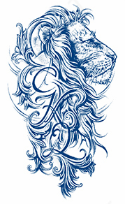 Tatouages semi-permanent de King lion - Force noblesse et fierté