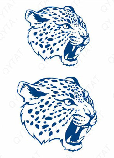 Plaquette de tatouage au jagua de 2 têtes de léopard