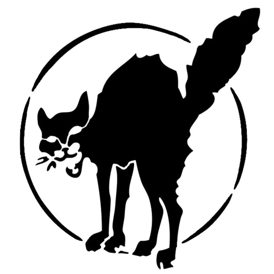 Pochoir chat-noir symbole anarchiste