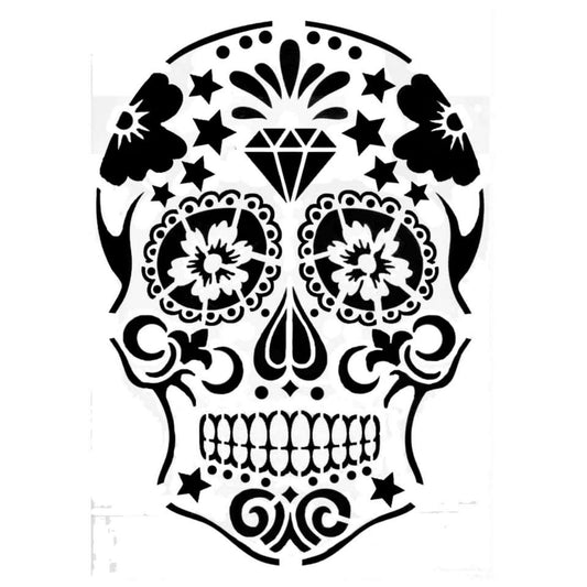 Pochoir calavera fête des morts tête mexicaine